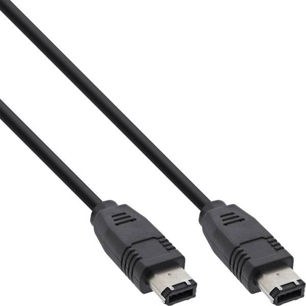 InLine FireWire Kabel - IEEE1394 6pol Stecker / Stecker - schwarz - 0,5m