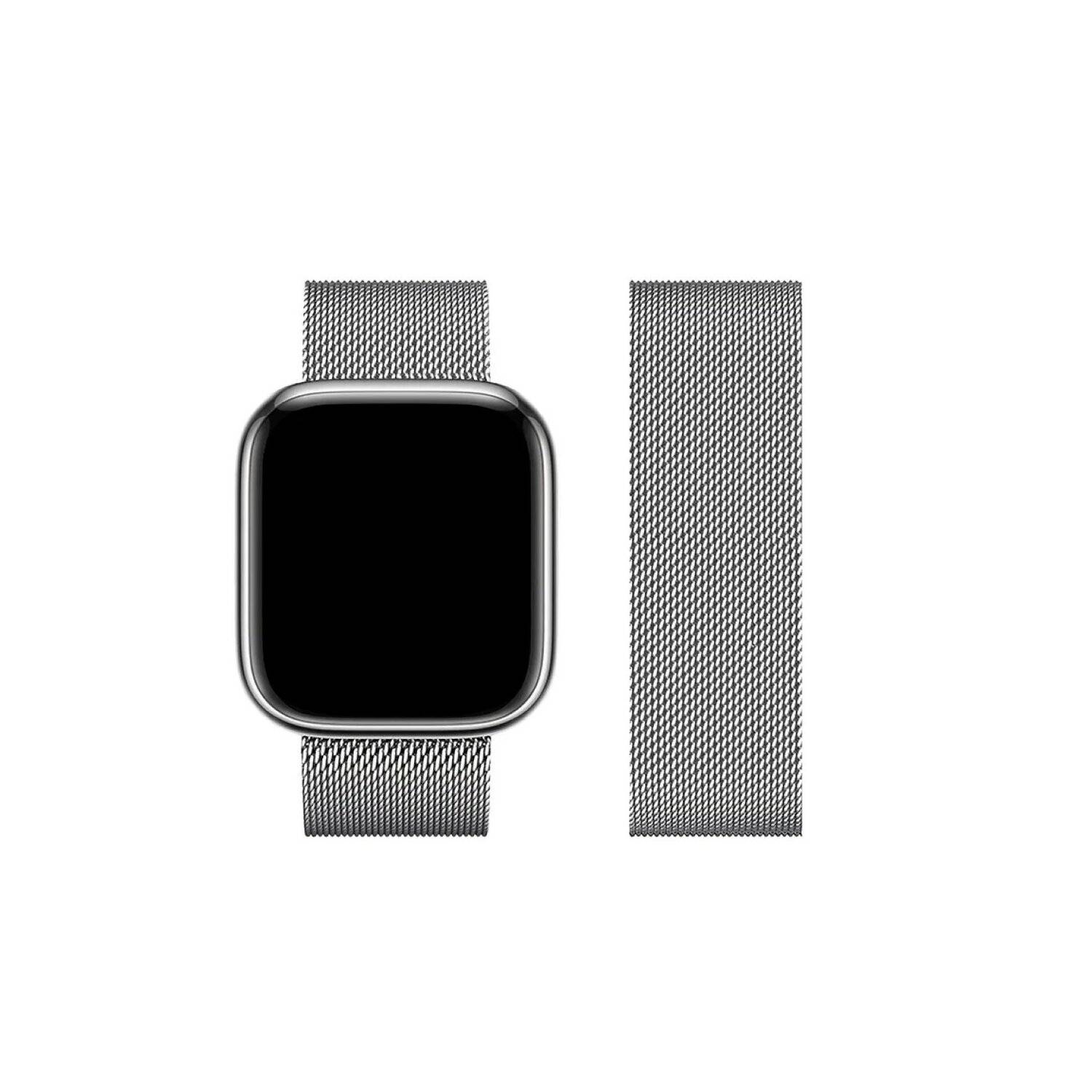 Forcell F - Design Band kompatibel mit Apple Watch 38/40/41 mm Silber-0