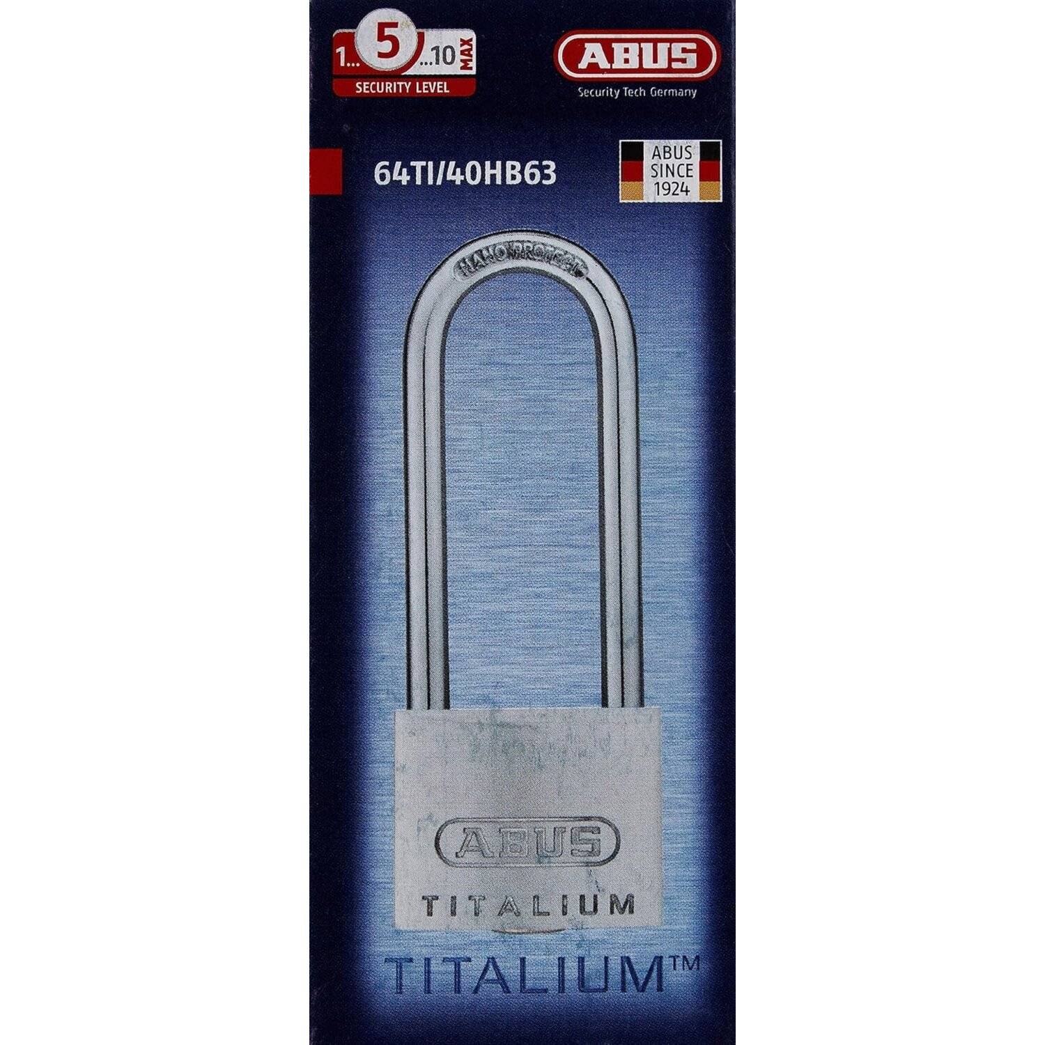 4x ABUS Vorhängeschloss Titalium 64TI/40HB63 gl.-6411 - mit hohem Bügel - ABUS-Sicherheitslevel 5-3