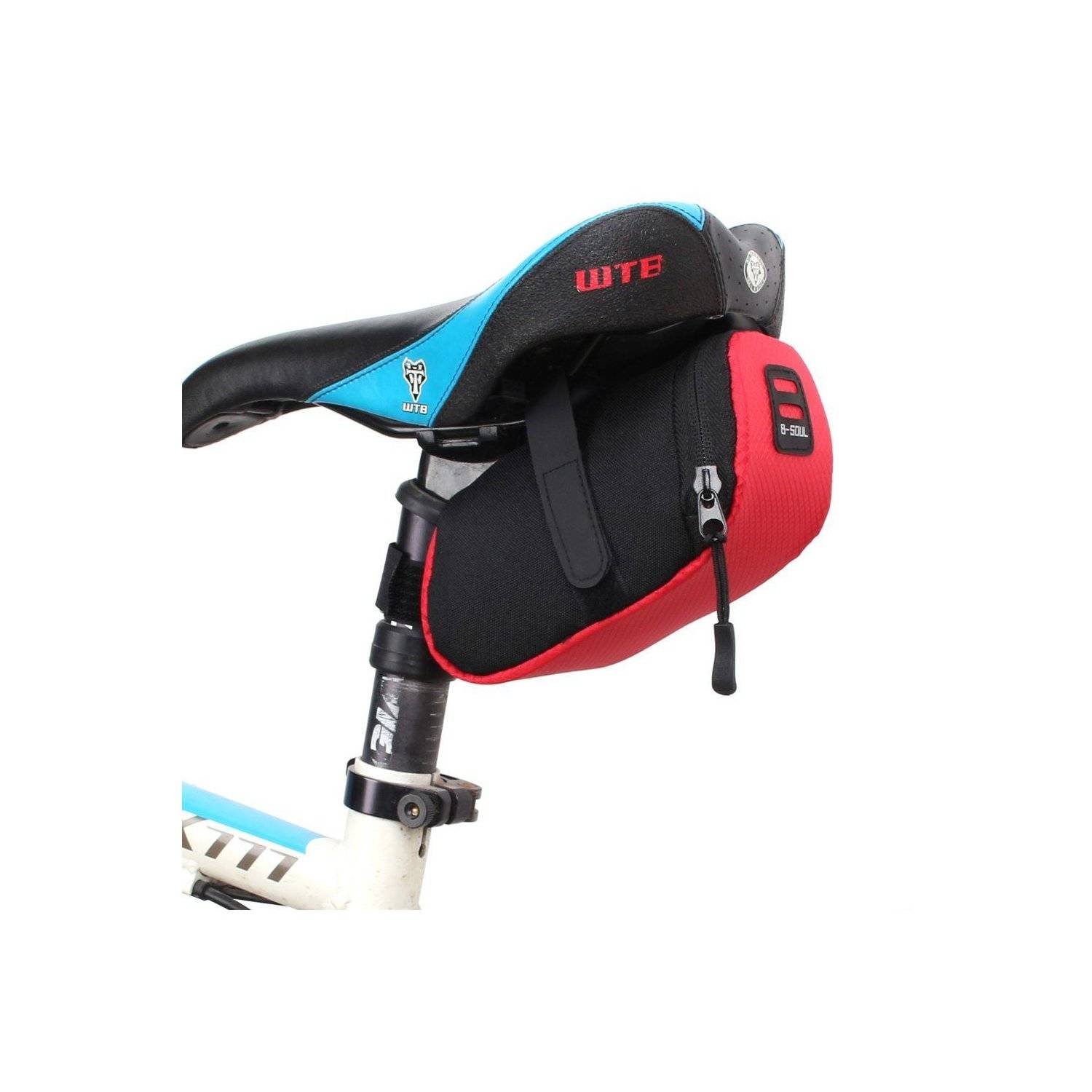 B-Soul borsa per bicicletta borsa portapacchi portapacchi borsa per bici sotto la sella 0,6 l rossa-0