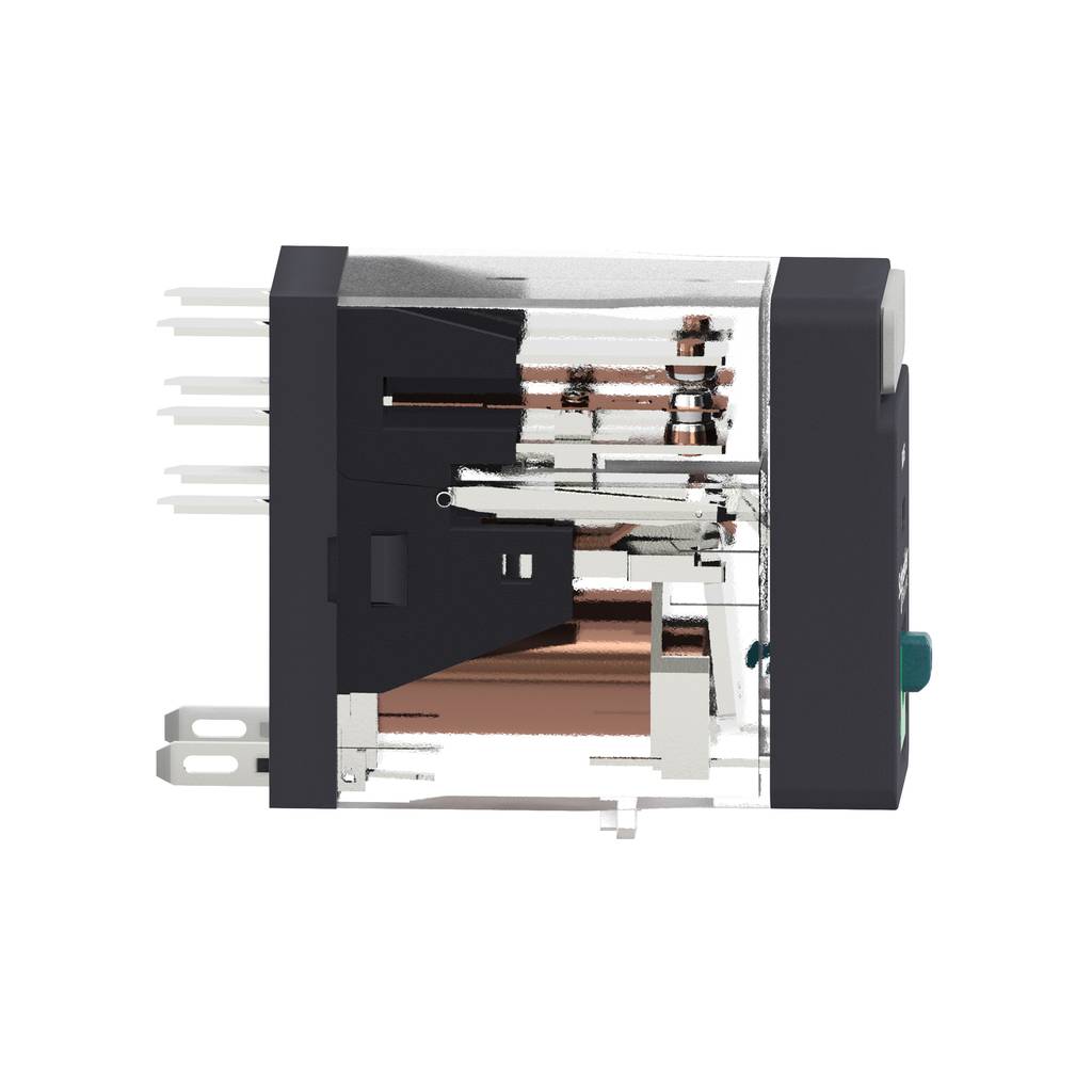 interface plug in relay, Harmony Electromechanical Relays, 5A, 2CO, lockable test but to n, 24V DC-1