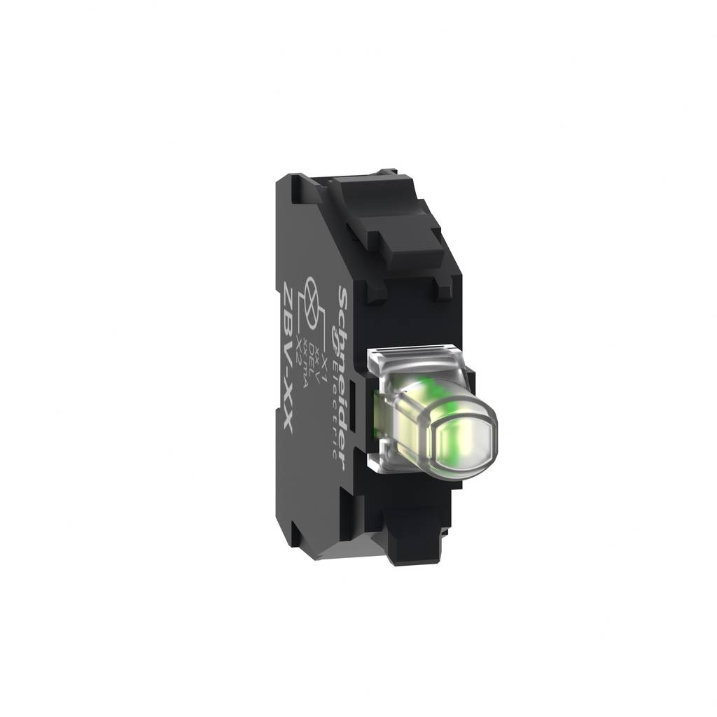 Light block, Harmony XB4 XB5, white, for head 22mm, universal LED, screw clamp terminals, 24V AC DC-0