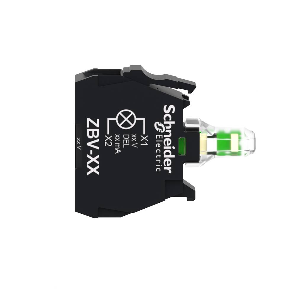 Light block, Harmony XB4 XB5, white, for head 22mm, universal LED, screw clamp terminals, 24V AC DC-2
