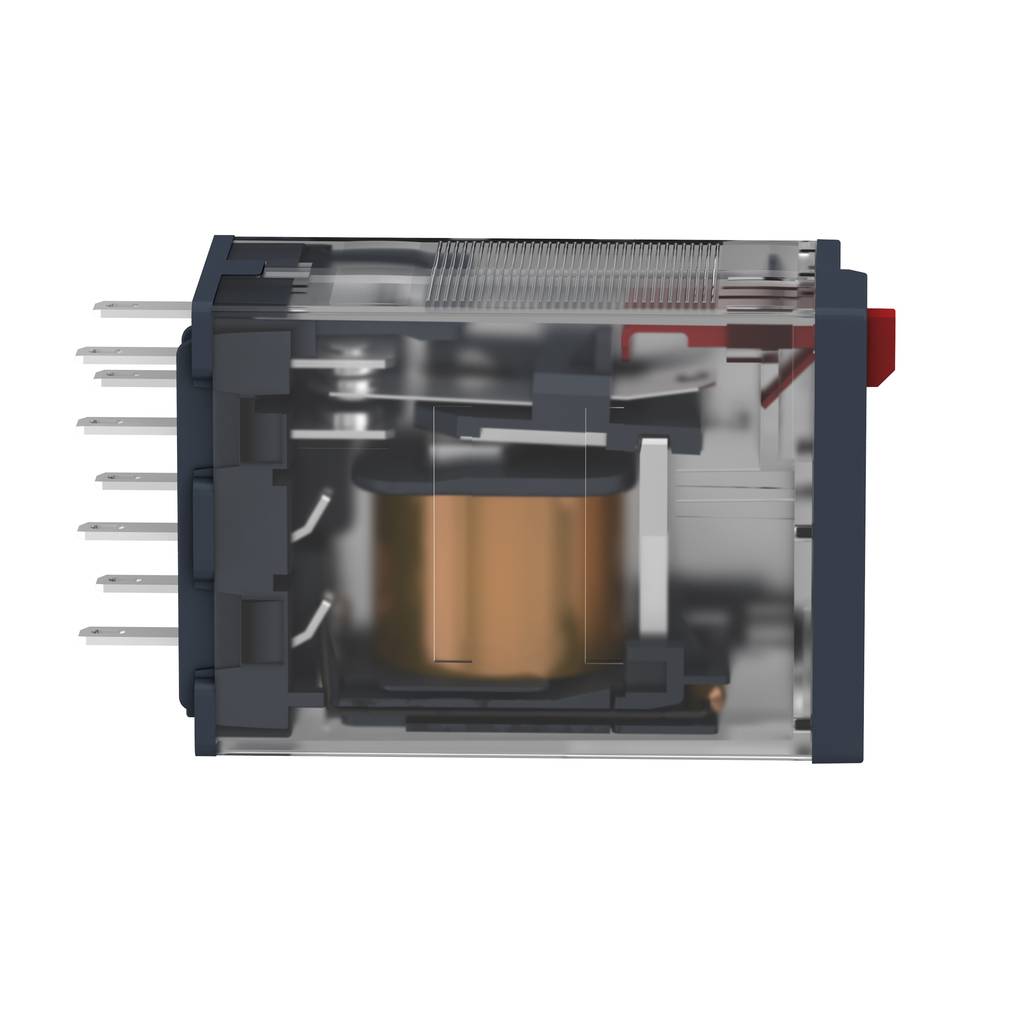 miniature plug in relay, Harmony Electromechanical Relays, 6A, 4CO, lockable test but to n, 230V AC-1