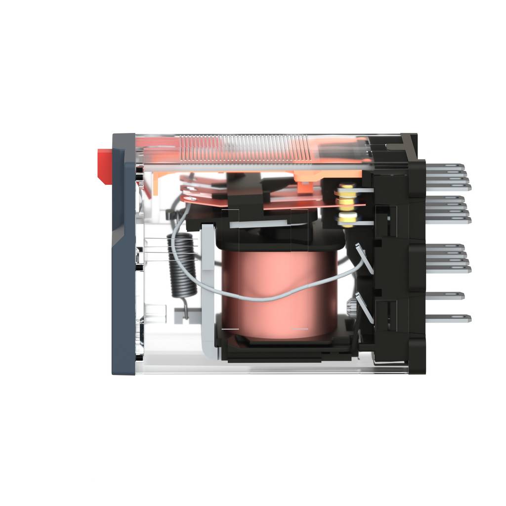 miniature plug in relay, Harmony Electromechanical Relays, 6A, 4CO, lockable test but to n, 230V AC-2