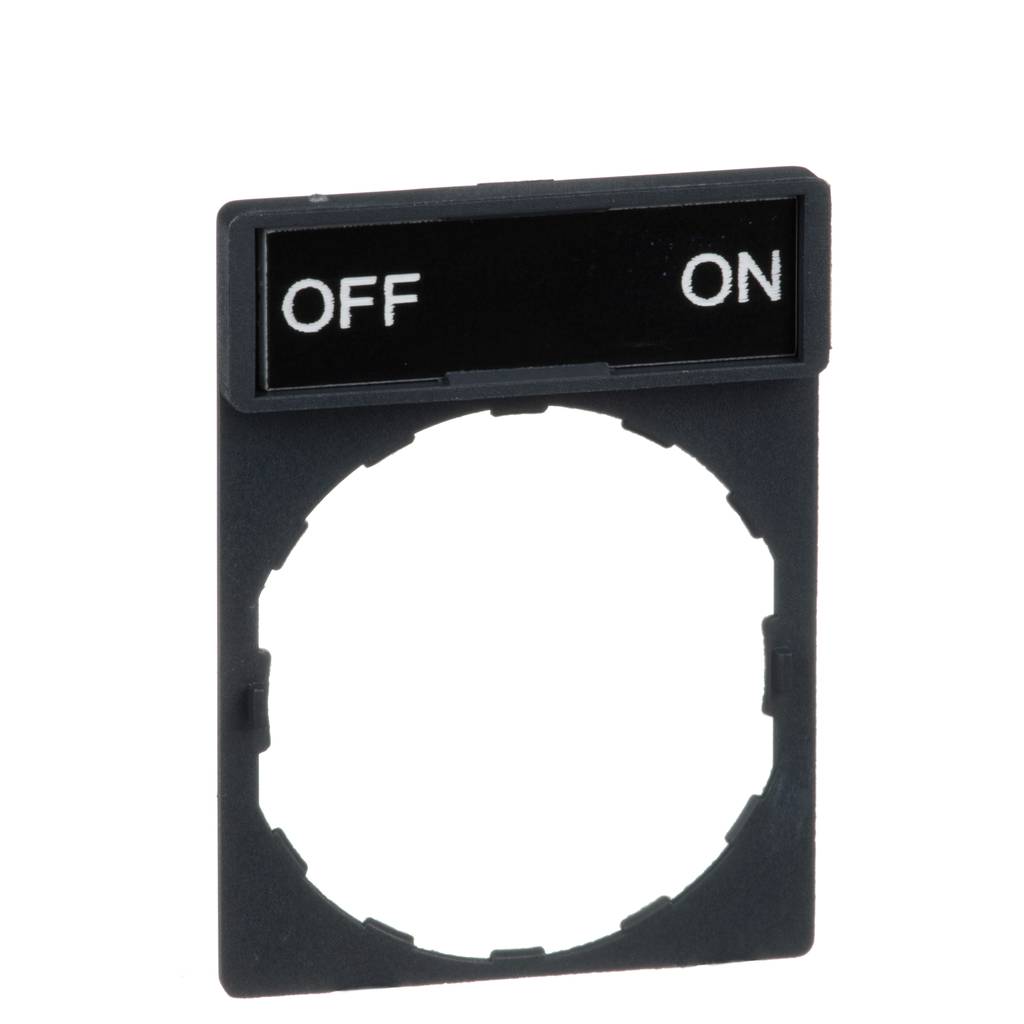 Harmony, 22mm Push Button, legend holder 30 x 40 mm, with legend 8 x 27 mm, marked OFF ON-1