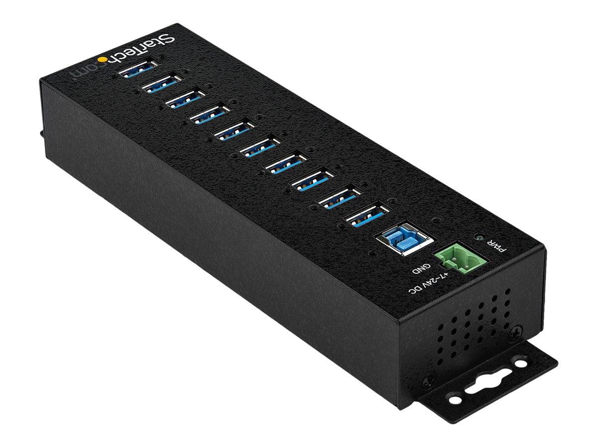 StarTech.com Hub USB 3.0 industriale a 10 porte con adattatore di alimentazione - Protezione contro le sovratensioni-3