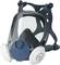 Maschera respiratoria integrale con due filtri laterali, utilizzata per proteggere da sostanze nocive presenti nell'aria.