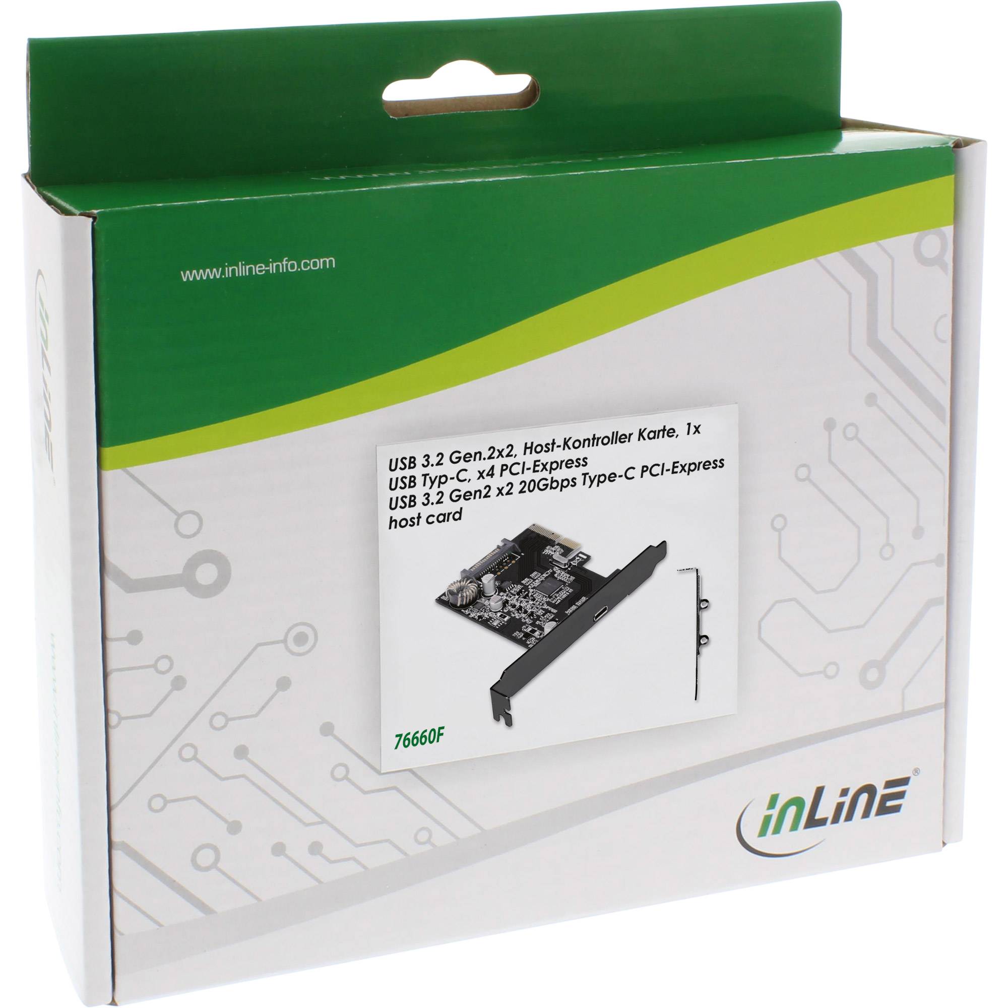 INLINE - USB-Adapter - PCIe 3.1 x4 Low-Profile - USB-C 3.2 Gen 2x2 x 1-3