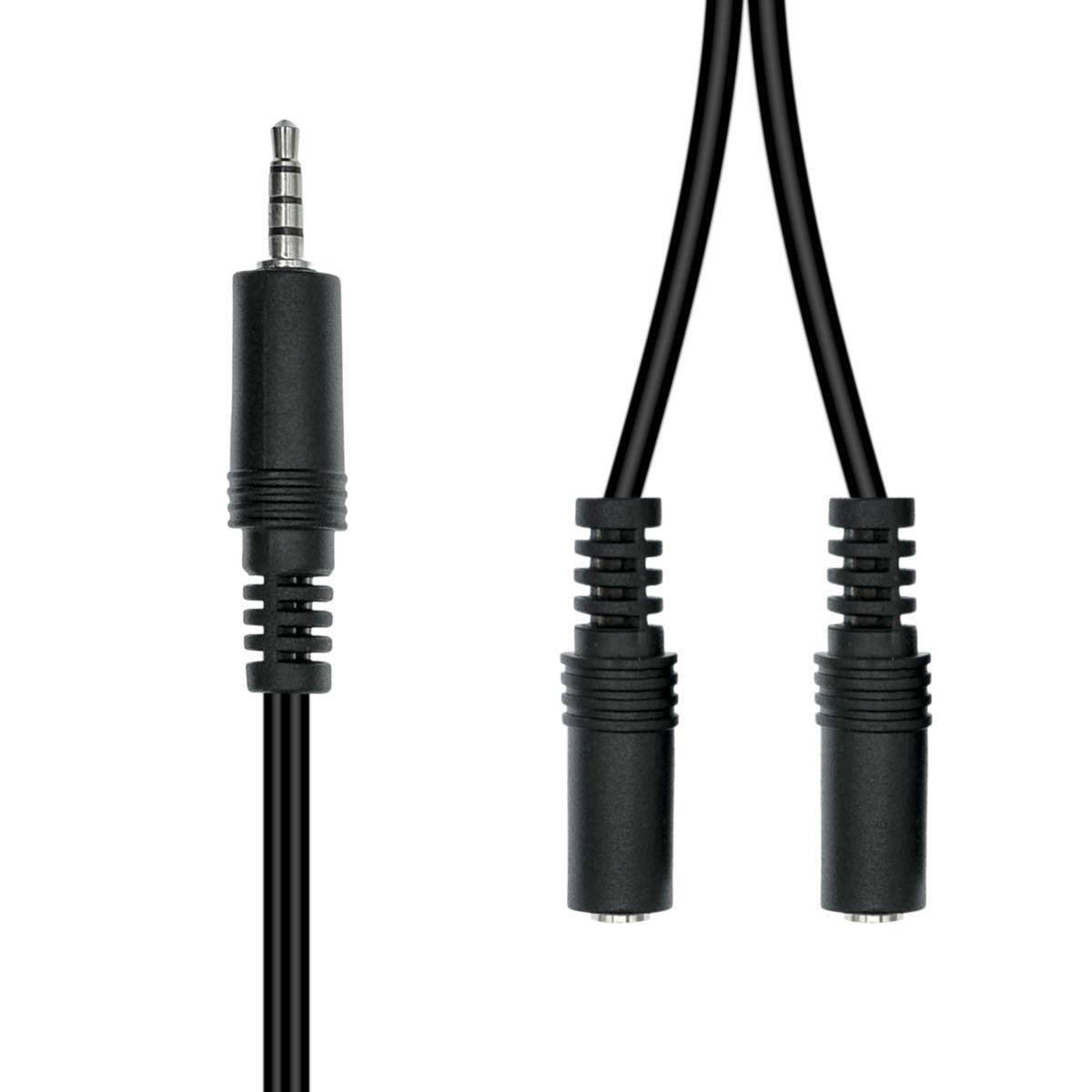3-Pin to 2x 2-Pin Cable M-F - Black 20cm - Warranty: 360M-1
