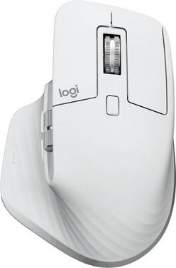 LOGITECH MX Master 3S - rechts - Laser - RF Wireless + Bluetooth - 8000 DPI - Silber - Weiß