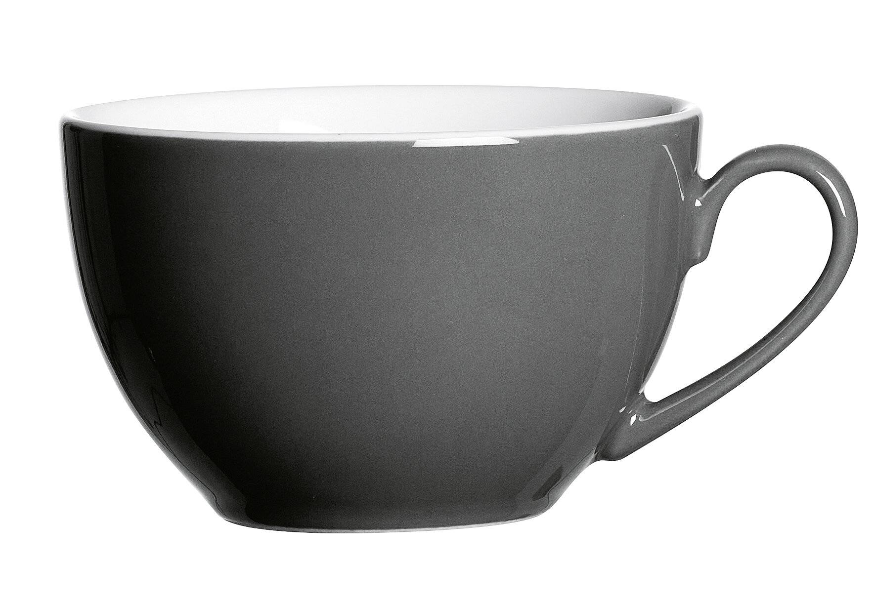 Ritzenhoff & Breker Kaffeetasse DOPPIO ANTHRAZIT, 200 ml aus Porzellan, spülmaschinenfest - 6 Stück (430189)-1
