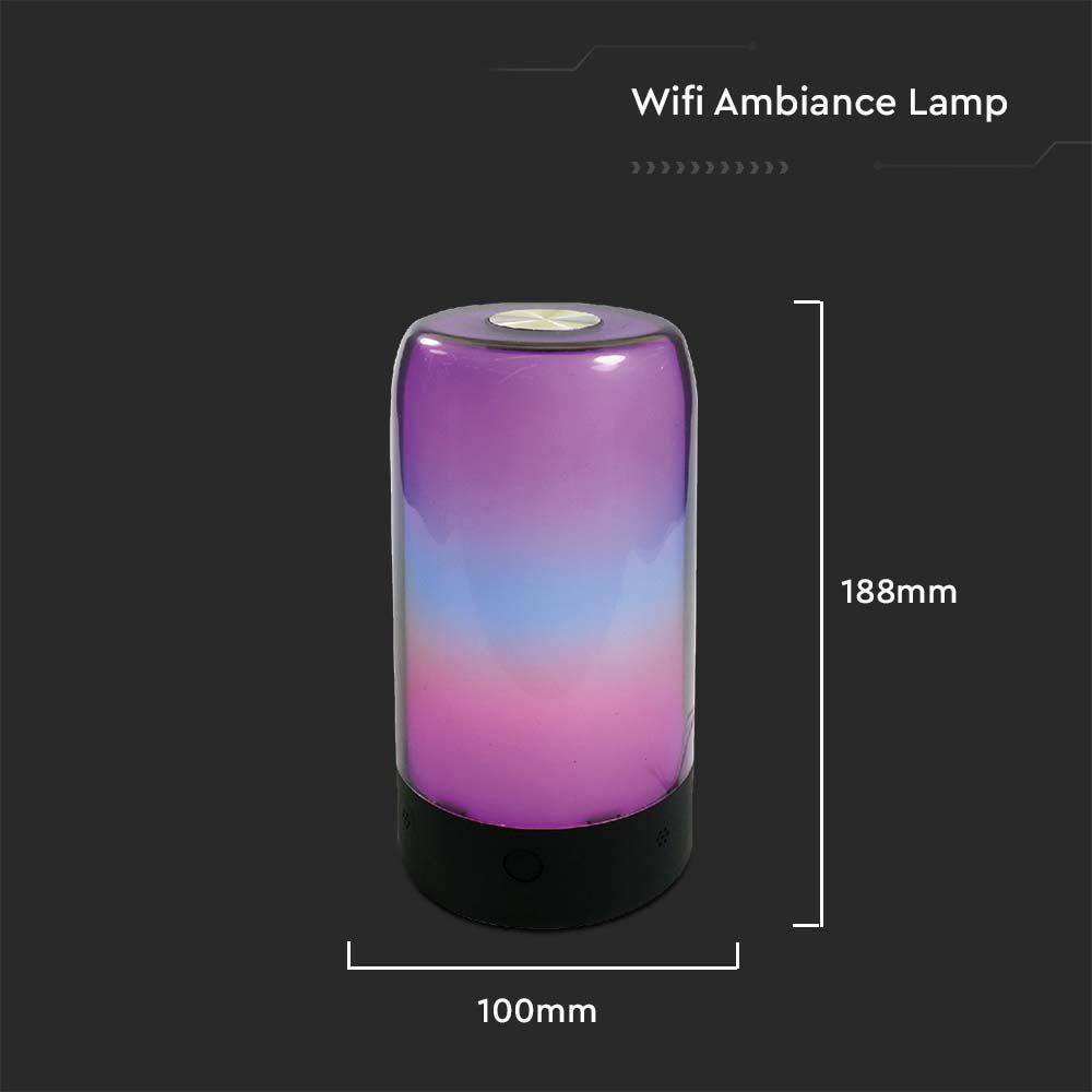 V-TAC Lampada LED da Tavolo 8W Smart WiFi RGB 3in1 CCT Dimmerabile Nero-2