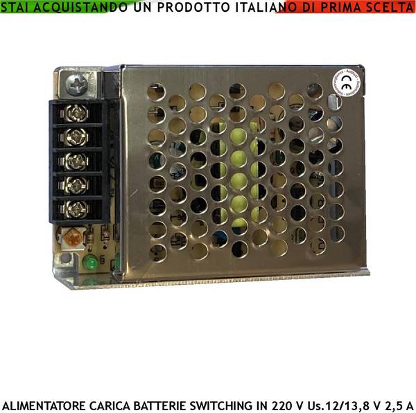 Alimentatore Switching Ingresso 230 V 50 Hz Uscita Tensione Regolabile +/- 15% da 12 a 13,8 V Ripple 50mVp-p Tarata Se