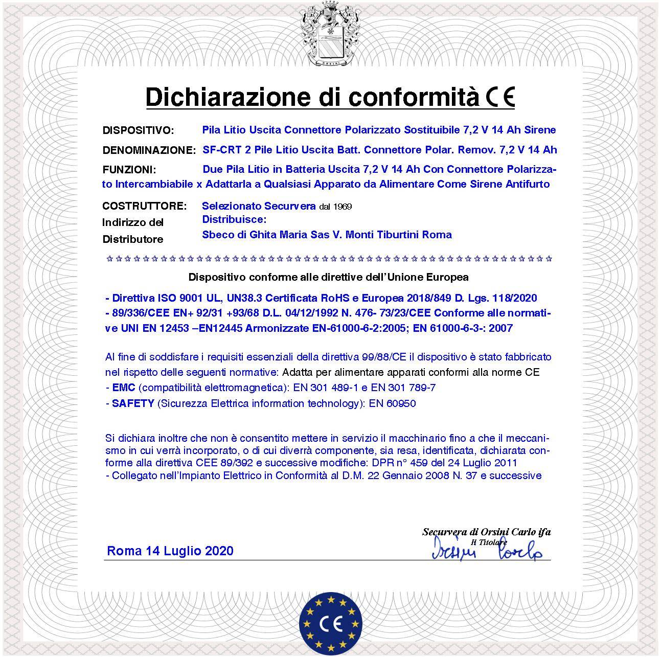 Pacco 2 Batterie litio ER34615M 7,2 V 13 Ah Pile Non Ricaricabili Ricambio Compatibile Sirena Radio Connettore Polariz-1