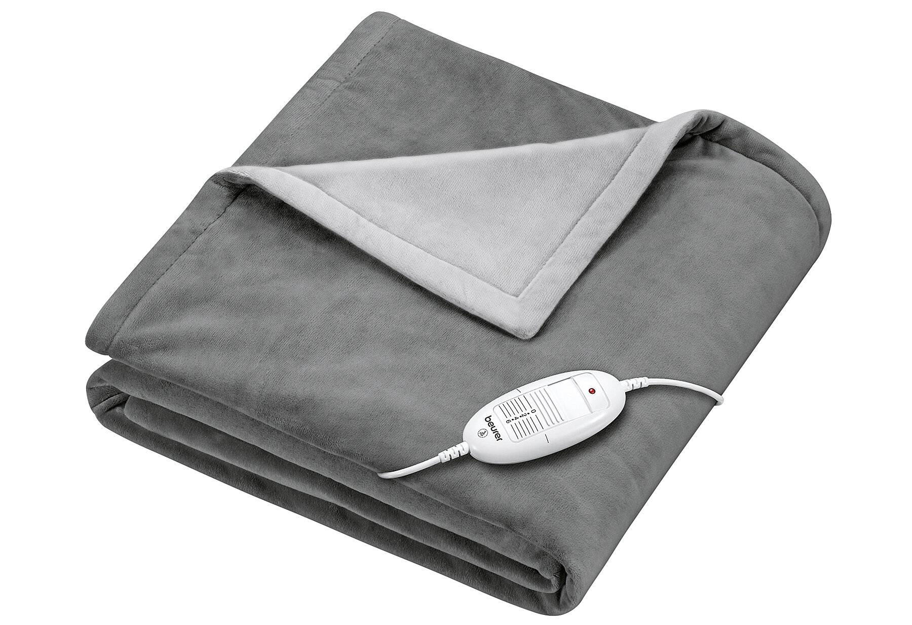 BEURER COSY HEATED SNUGGUE THROW GREY-2