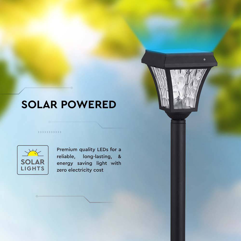 V-TAC Paletto LED Solare da Esterno Chip Samsung 2W 940mm Nero 3000K+6000K IP65-1