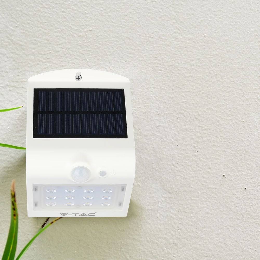 V-TAC Lampada LED Solare a Batteria 1,5W 150LM/W Sensore PIR Colore Bianco Bianco Naturale IP65-2