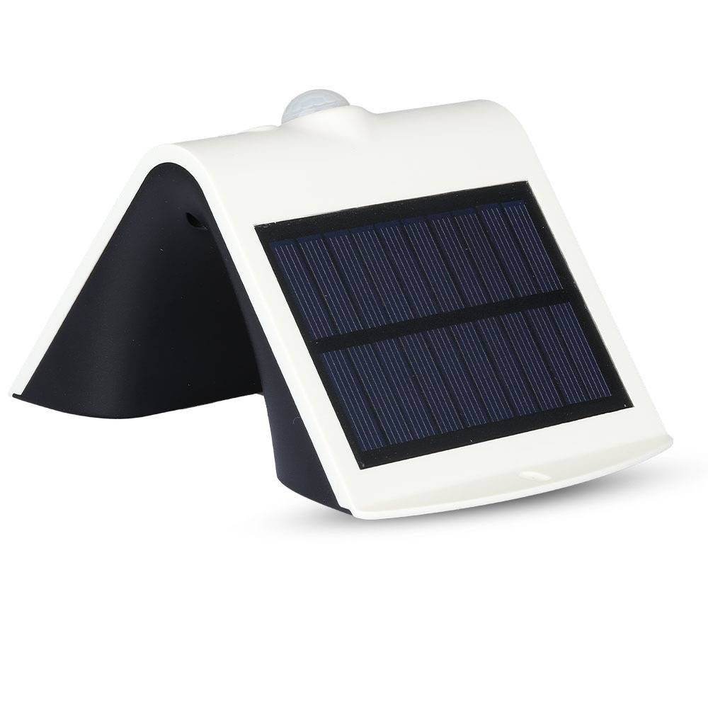 V-TAC Lampada LED Solare a Batteria 1,5W 150LM/W Sensore PIR Colore Bianco Bianco Naturale IP65-4