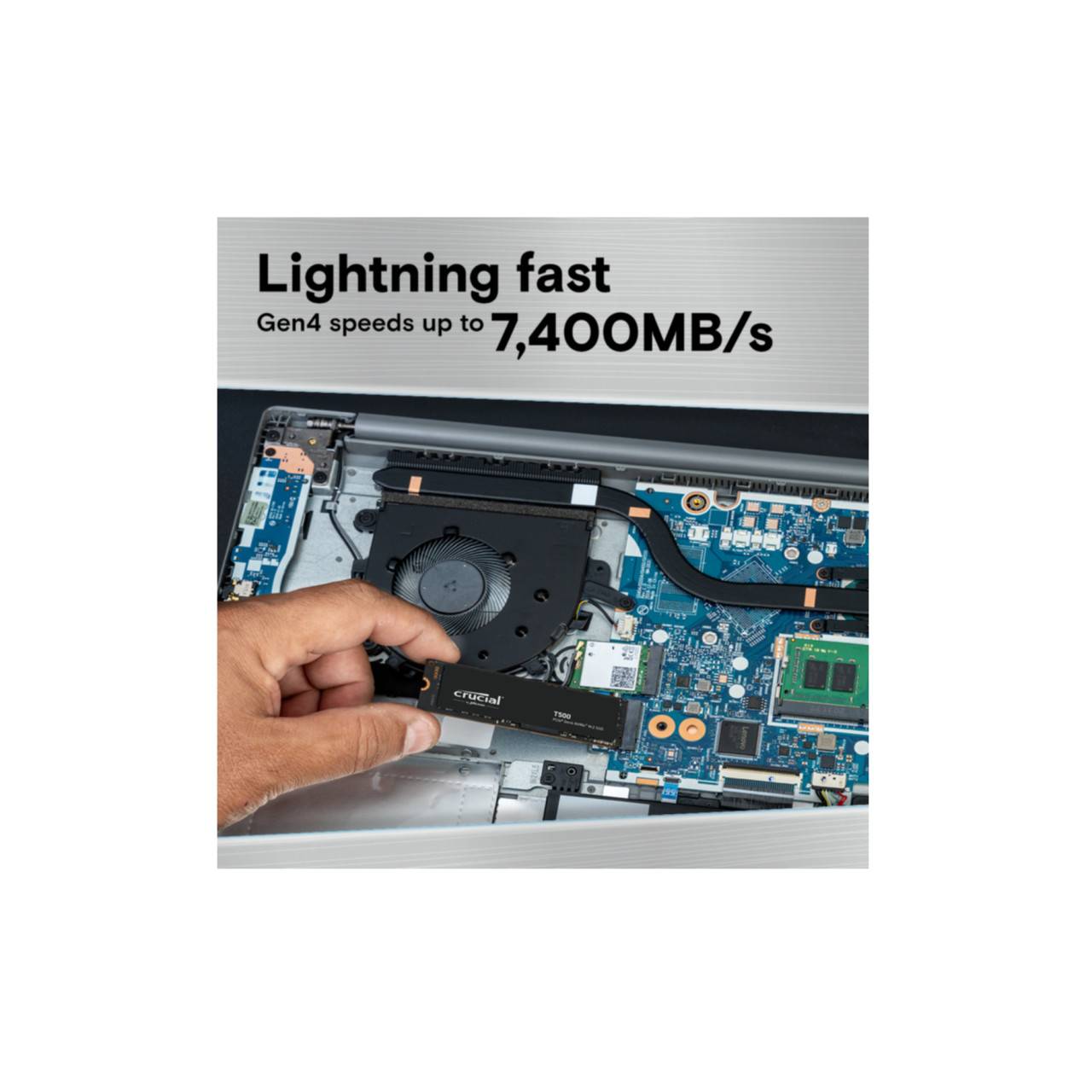 Micron t500 ssd 1.000gb m.2 nvme pci express 4.0 tlc lettura 7300 mb/s scrittura 6800 mb/s-1