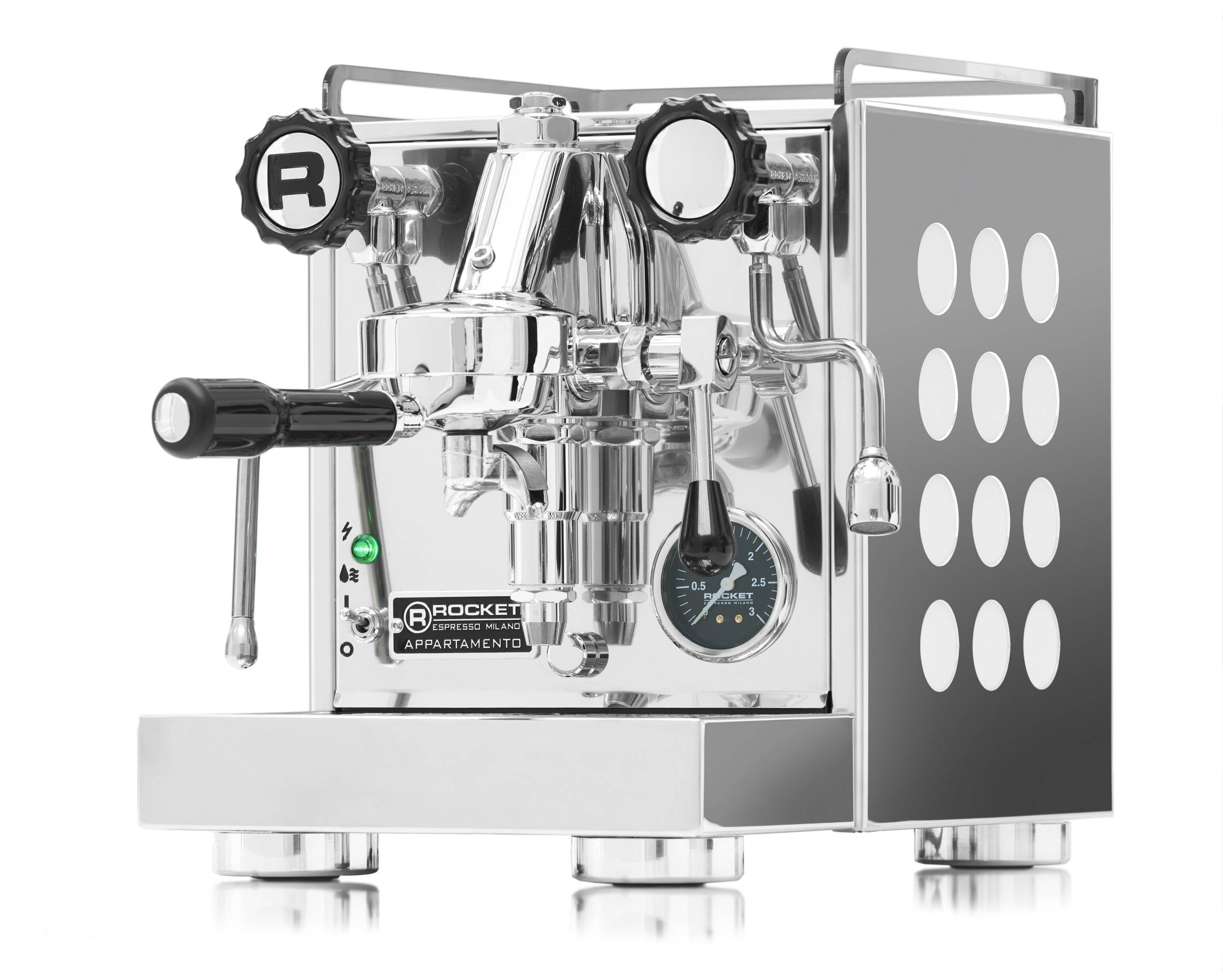 Rocket Appartamento Macchina per caffè espresso portafiltro compatta bianco cromato-0