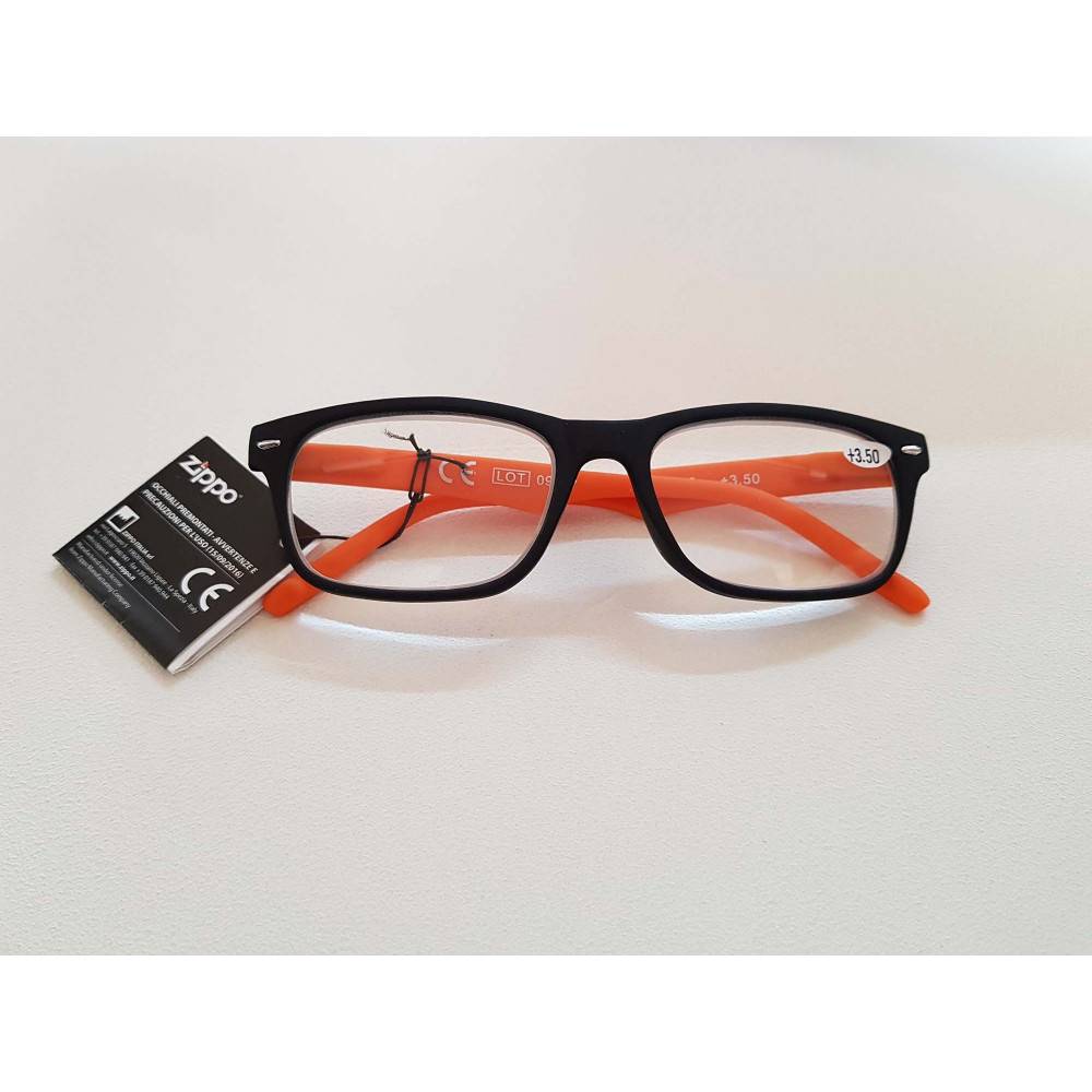 Zippo occhiali +3.00 da lettura con astuccio, colore nero - arancio-0