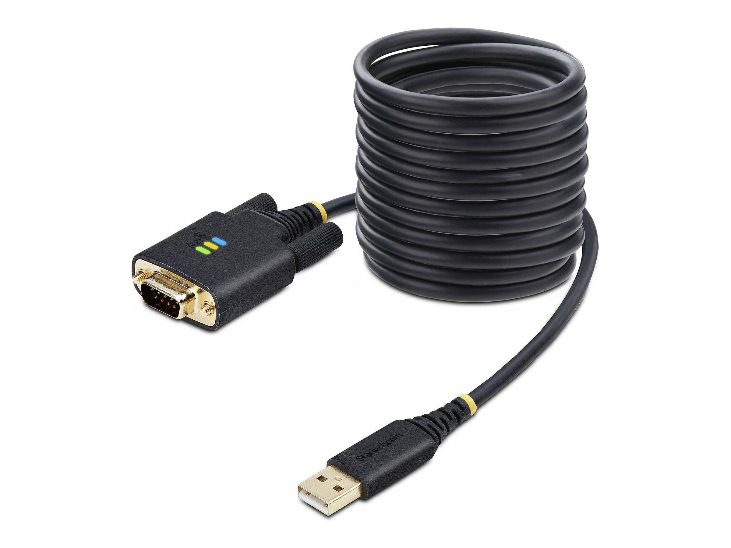 StarTech.com Cavo da USB a seriale da 3 m, ritenzione COM, viti/dadi intercambiabili, adattatore USB-A a DB9 RS232, IC-1