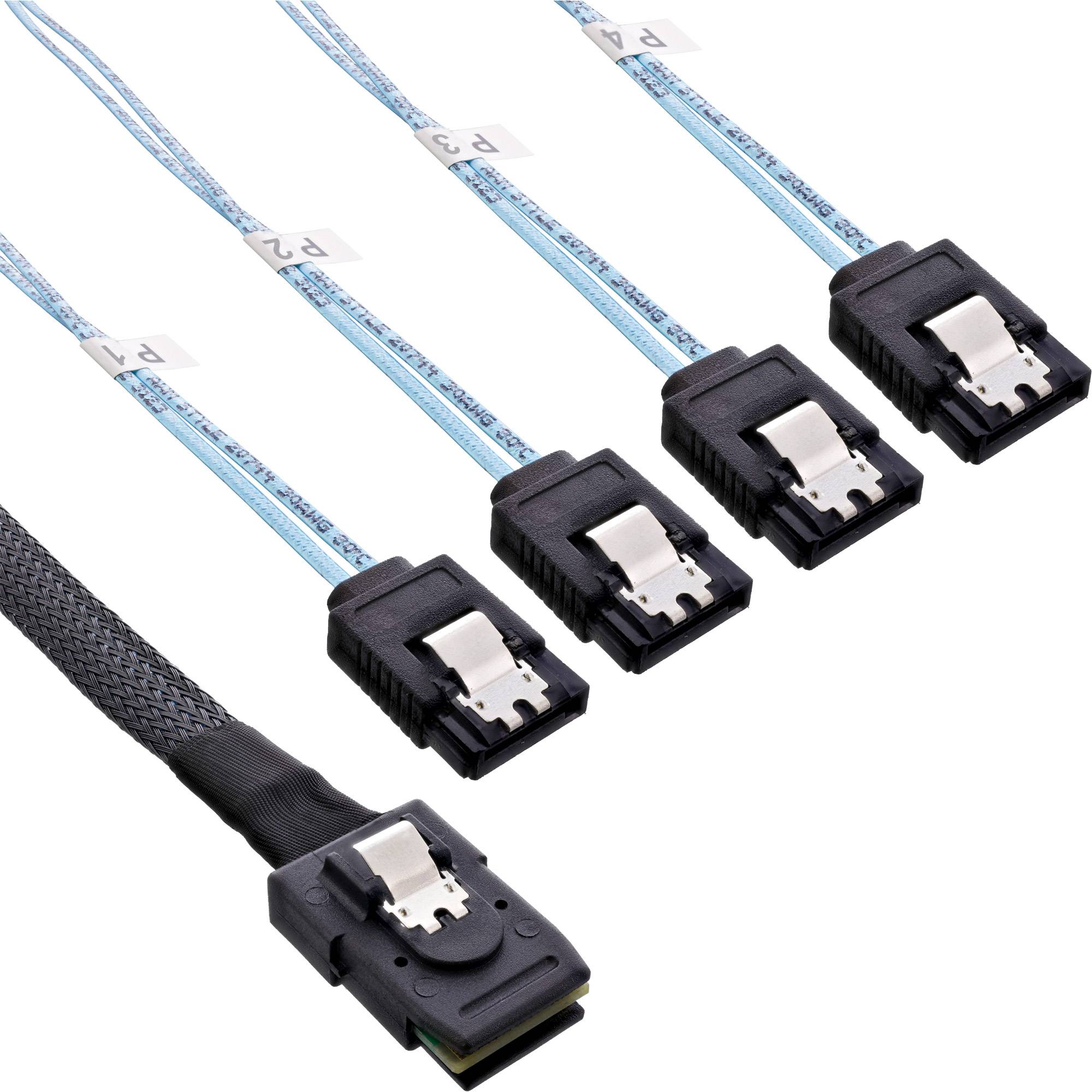 InLine Cavo Mini SAS, SFF-8087 a 4x SATA, 0,75m, configurazione Crossover, OCF-0