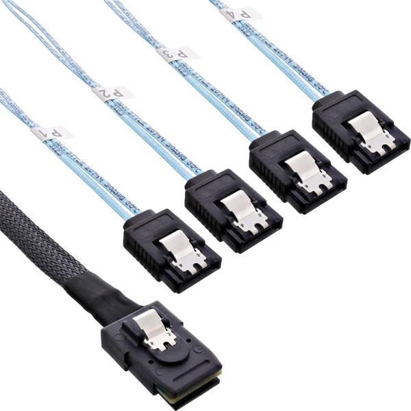 InLine Cavo Mini SAS, SFF-8087 a 4x SATA, 0,75m, configurazione Crossover, OCF