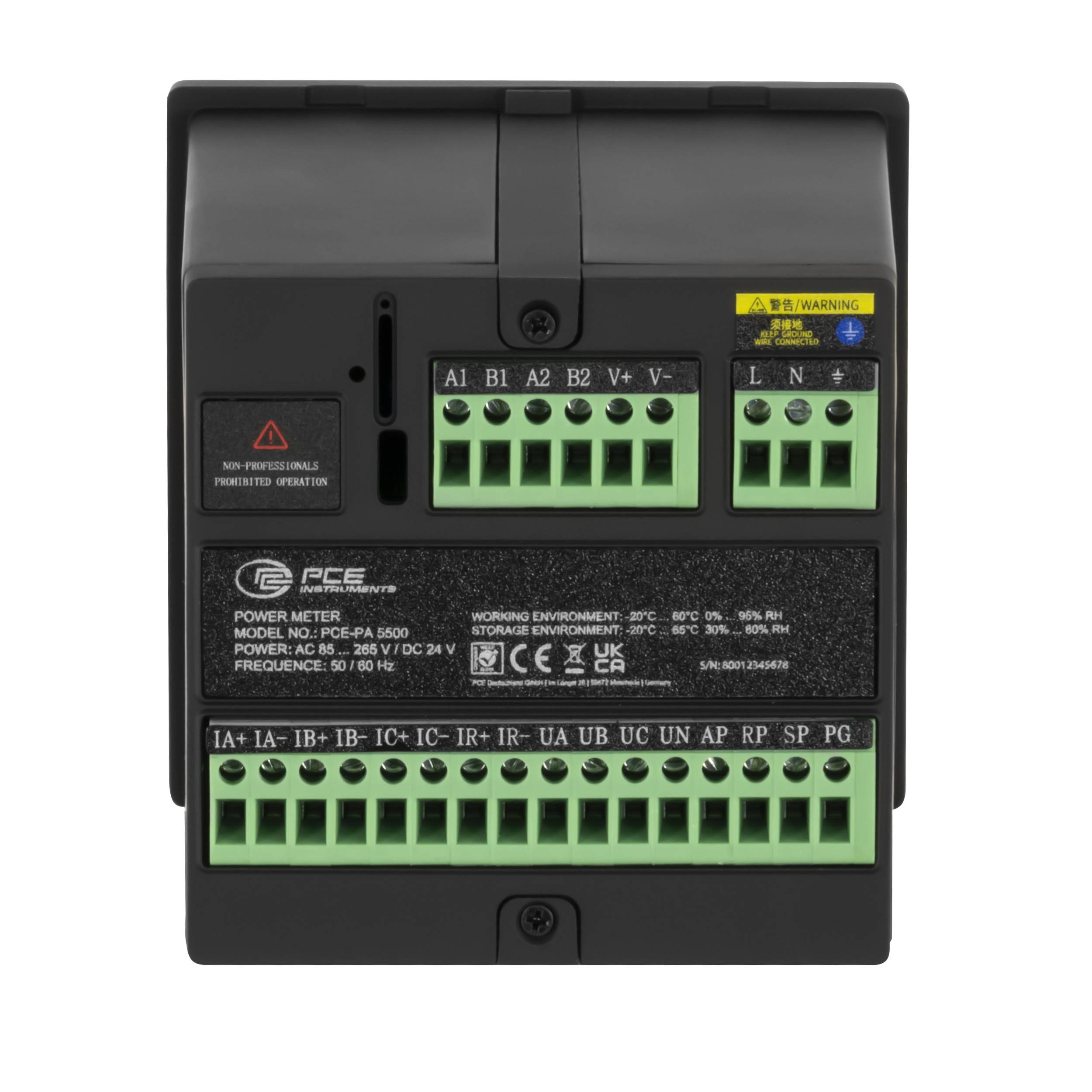 PCE Instruments Power Analyzer Analizzatore di rete 3 fasi, 1 fase Misurazioni di energia, Display grafico-1