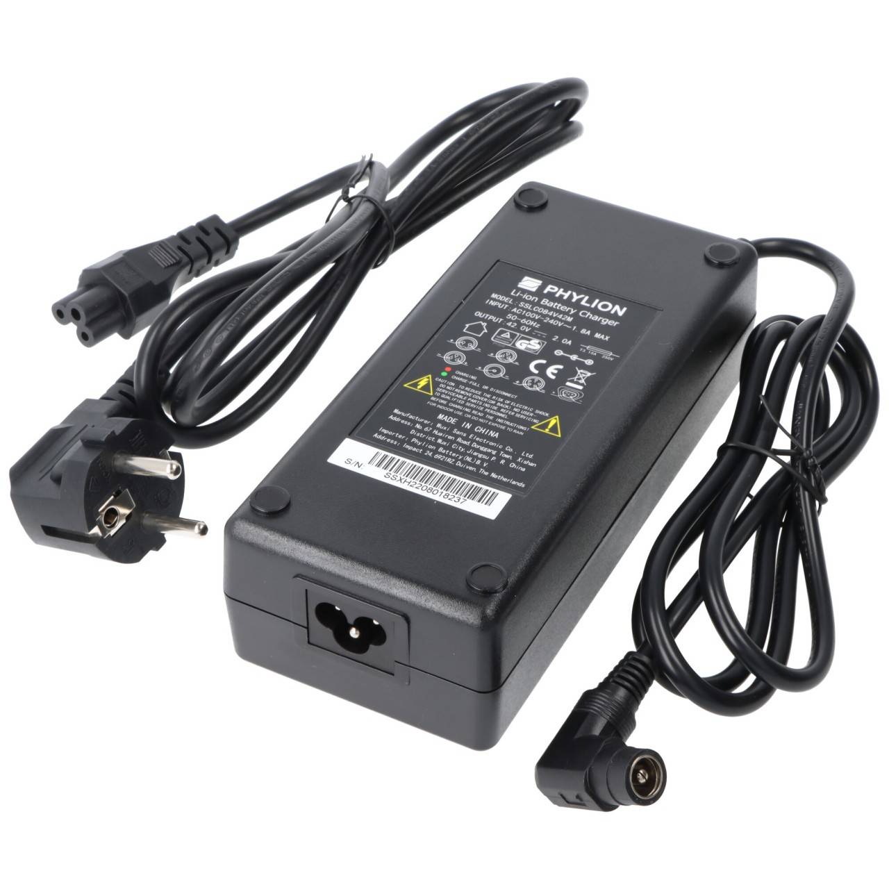 Caricabatterie per bici elettrica Caricabatterie Phylion 42,0 V / 2,0 A - RCA angolato-1