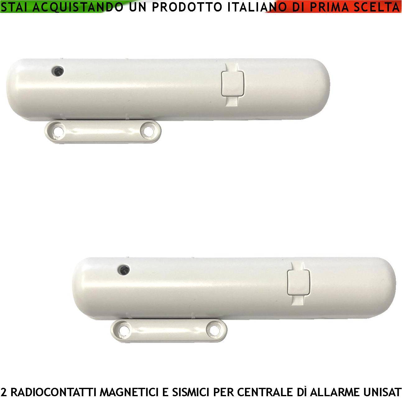 Radiocontatto Incorpora Sensore Magnetico e Sismico 2 Pezzi 2 Ingressi per Sensori Remoti Autonomi Contaimpulsi Regola-0