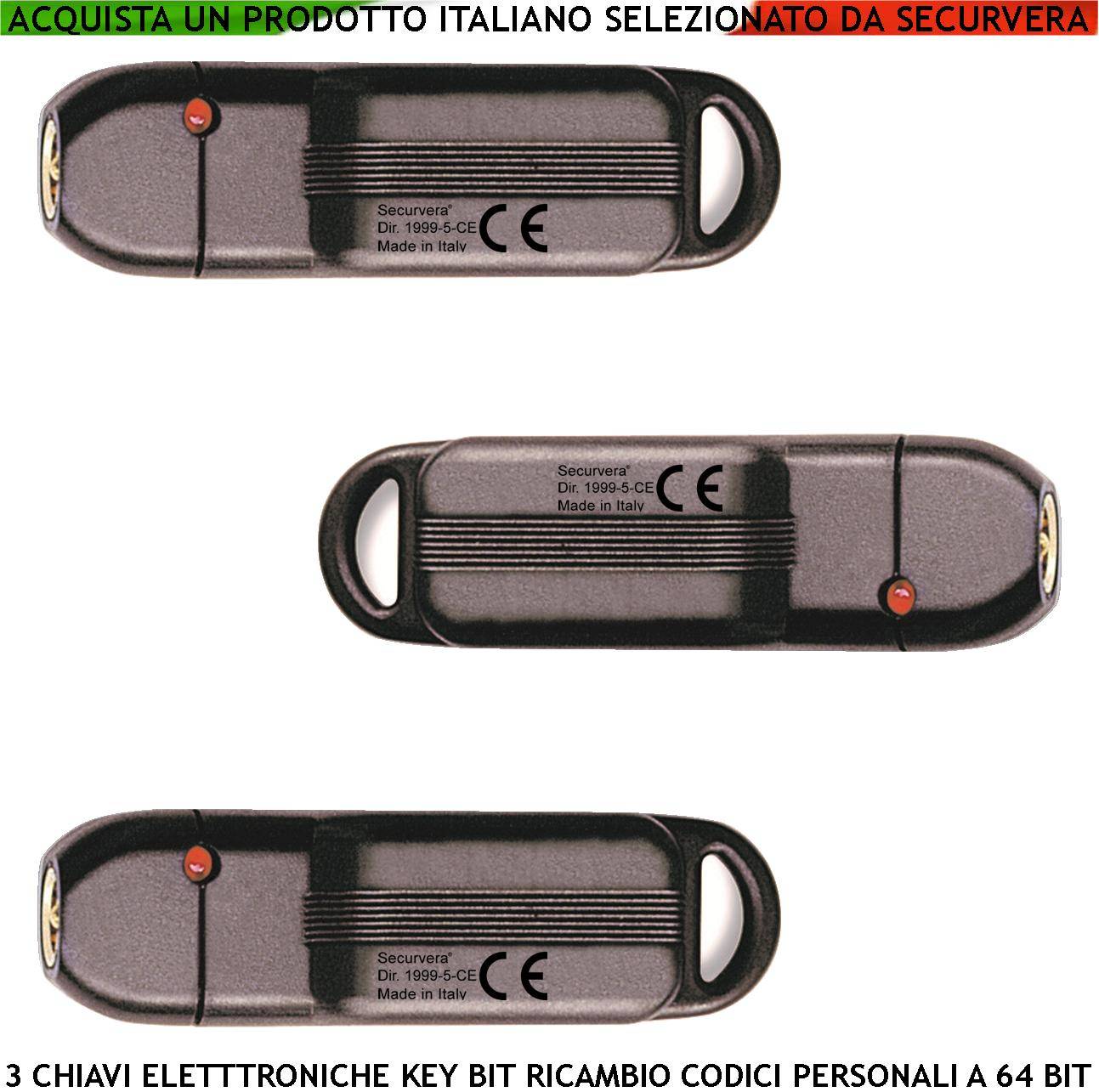 KeyBit Dallas DDK 64 Bit 3 Chiavi Elettroniche Dallas Contatto Dorato Sfioramento Codice Sicurezza Denver Univoco su 3-0