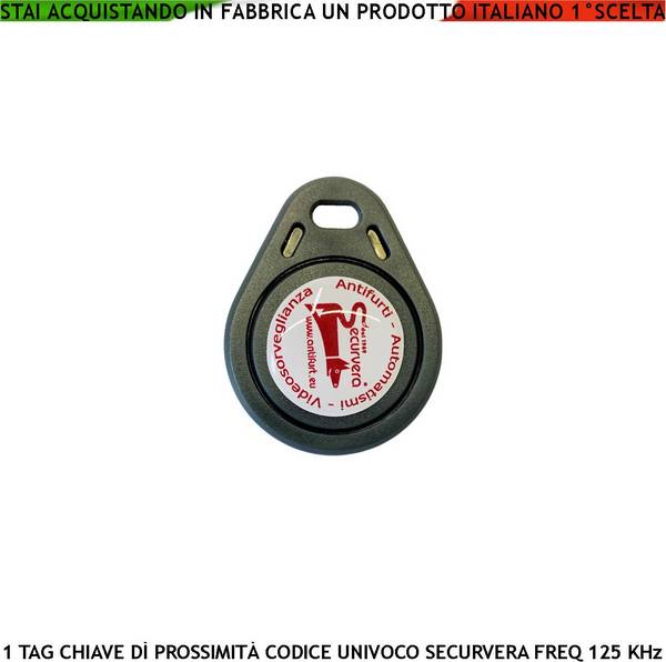 Chiave di Prossimità Trasponder Alta Sicurezza Codice di Base Securvera Univoco EM-4100 Frequenza di Lavoro 125 KHz RF