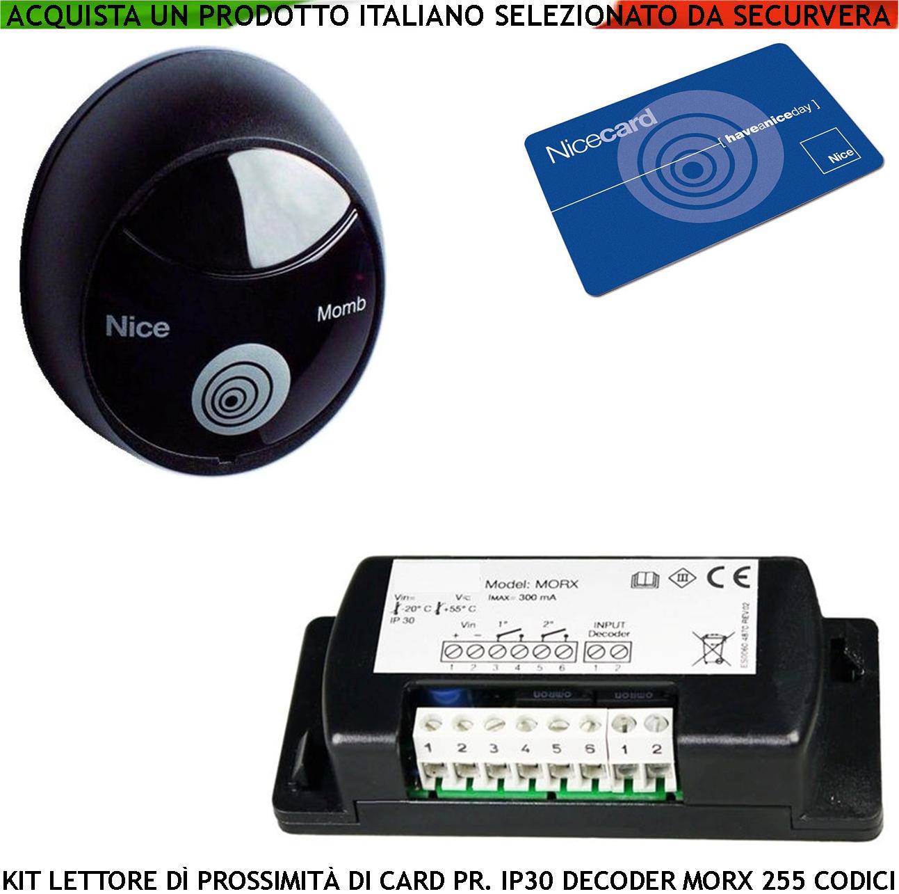 Lettore Card o Tessera Decodifica il RFID IP55 Centralina MORX Bluebus Riconosce Memorizza 255 Codici Conferma la Lett-0