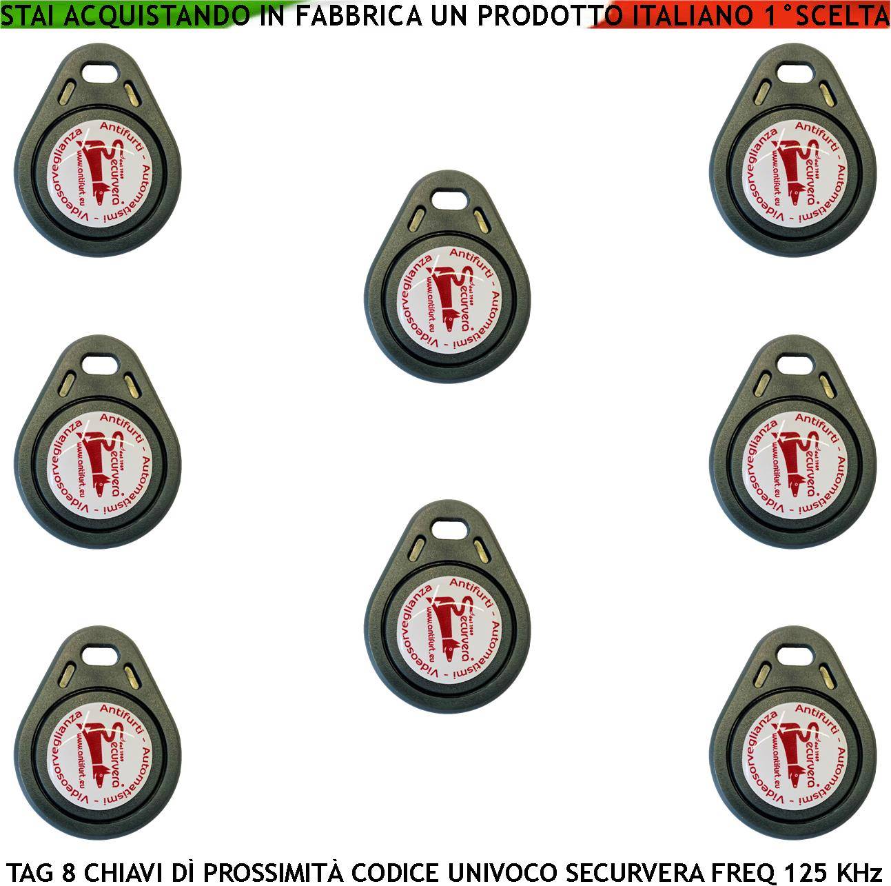 Chiave di Prossimità Otto Trasponder Alta Sicurezza Codice di Base Securvera Univoco EM-4100 Frequenza di Lavoro 125 K-0