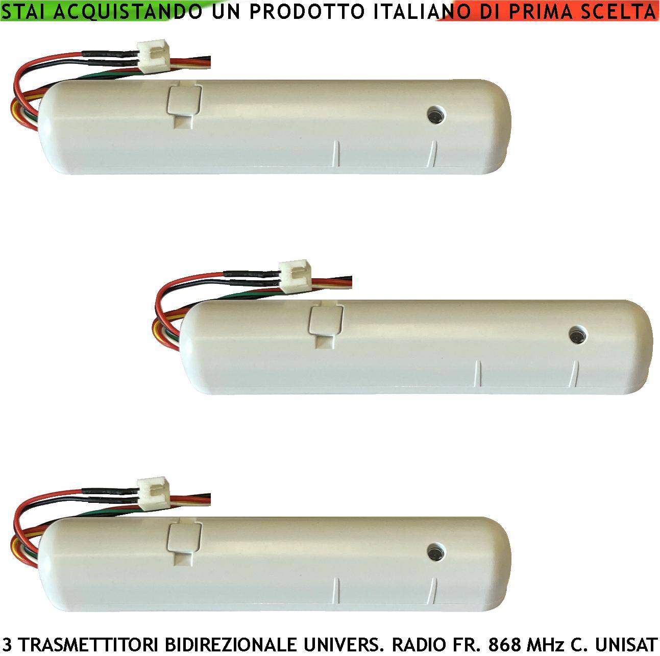 Ricetrasmettitore 3 Pezzi Frequenza 868 MHz Bidirezionale Portata 300 Metri Codifica UNISAT Anticollisione Anti Jammin-0