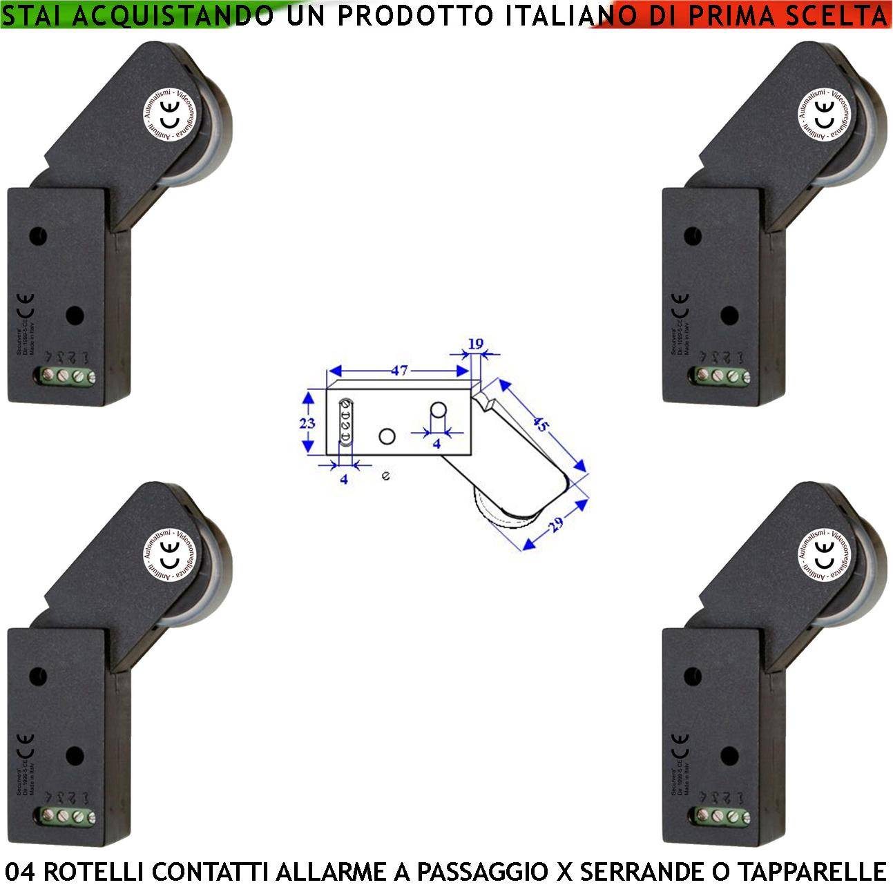 Contatto di Allarme per Serranda 4 Rotello Marroni Proteggono la Tapparella Contro il Sollevamento lo Switch Mosso dal-0