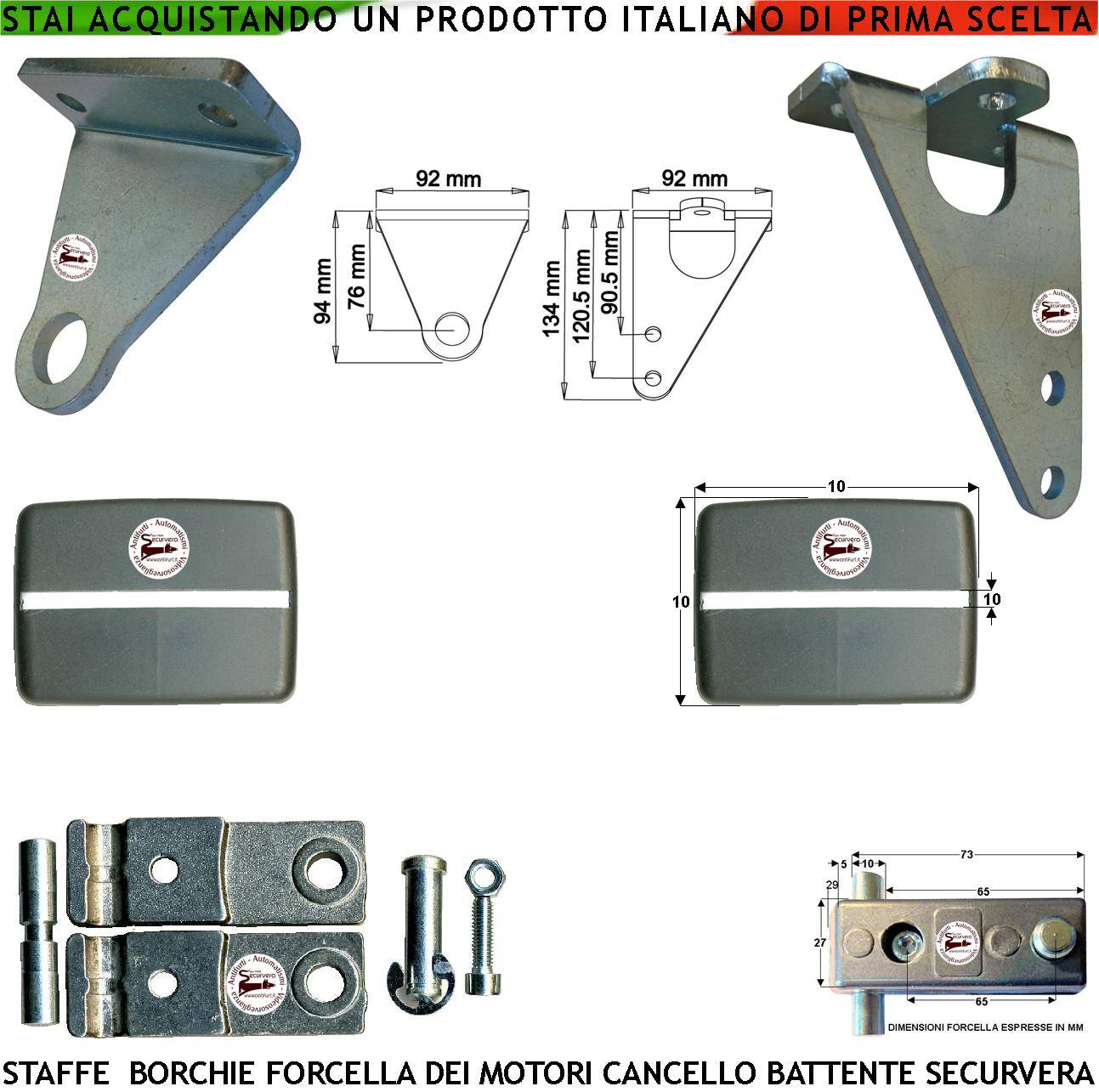 Gruppo Staffe Acciaio e Borchie Snodo o Forcella Posteriore in Alluminio 121091 Para Strappi o sforzi Eccessivi e Legg-0