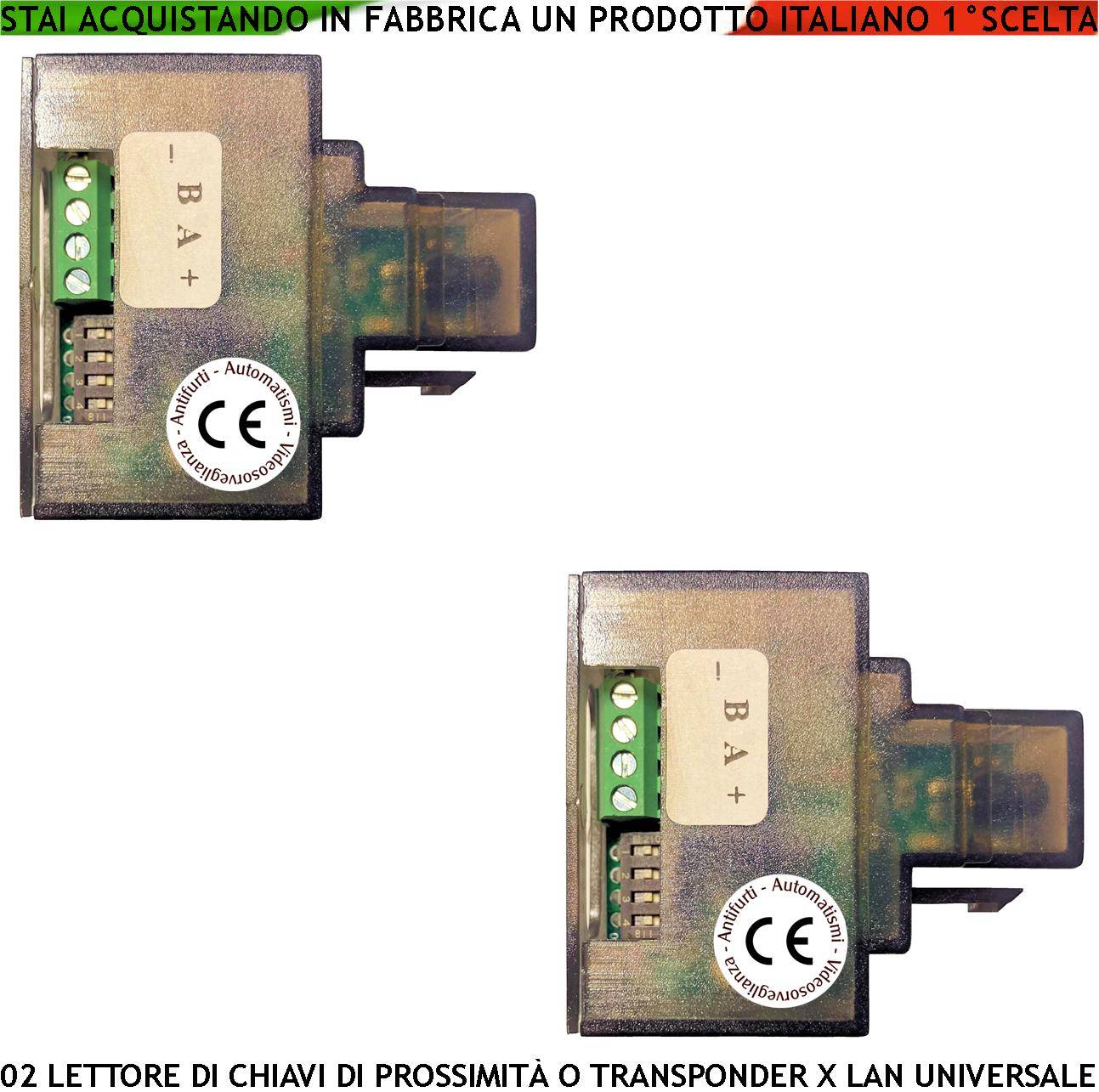 Inseritori 2 Lettori Chiavi di Prossimità Trasponder RIFD RJ45 da Inserire su Presa LAN Modulo 501-3 Universale Qualsi-0