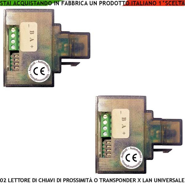 Inseritori 2 Lettori Chiavi di Prossimità Trasponder RIFD RJ45 da Inserire su Presa LAN Modulo 501-3 Universale Qualsi