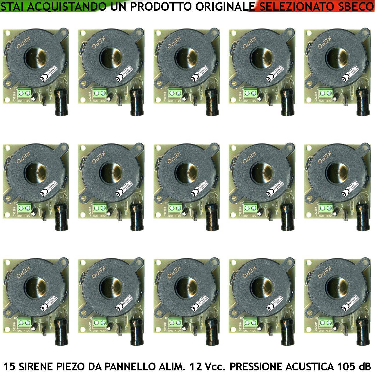 Sirena Antifurto da Pannello Diffusore Piezo 15 Pezzi Acustica 105 dB Alimentazione 12 Vcc Assorbimento 80 mA 2 Morset-0