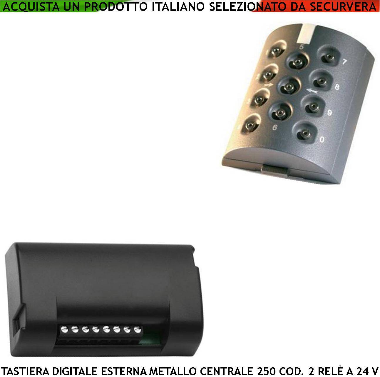 Tastiera Metallo Antivandalo Esterna Kit BE.PLAY Completa di Centralina BE-REC Elabora 250 Codici Utente Uscita 2 Relè-0