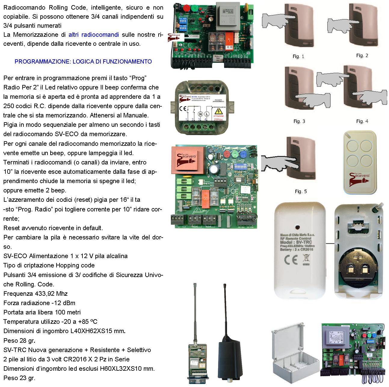 Telecomando Radiocomando 3 Canali Frequenza 433,92 MHz Potenza 1 mW Dieci Pezzi Portata Aria Libera 60/100 MT Codice S-2