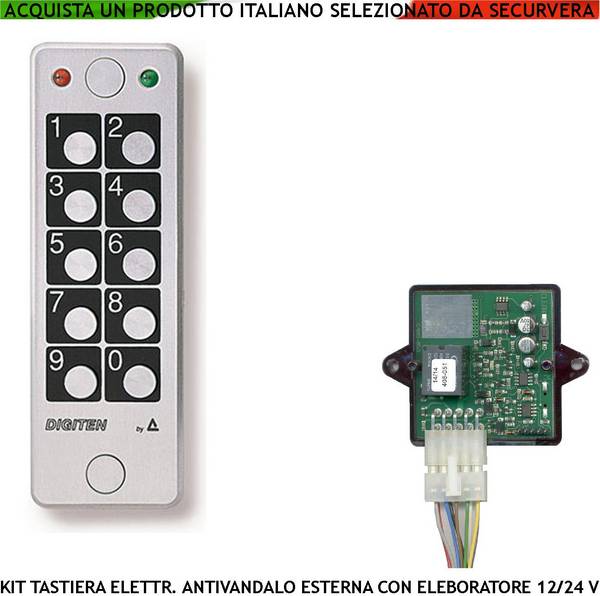 Tastiera Elettronica Esterna Antivandalo IP67 Con Elaboratore Remoto Gestisce 60 Utenti Alimentazione 12/24 V 2 Led 1