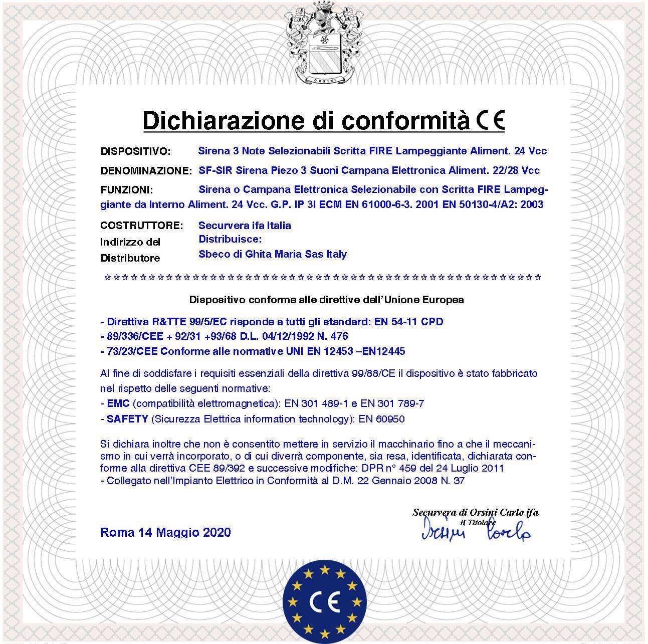 SIRENA ROSSA DA INTERNO 5 PEZZI SEGNALAZIONE ALLARME INCENDIO ALIMENTAZIONE 24 VCC SCRITTA FIRE LAMPEGGIANTE-3