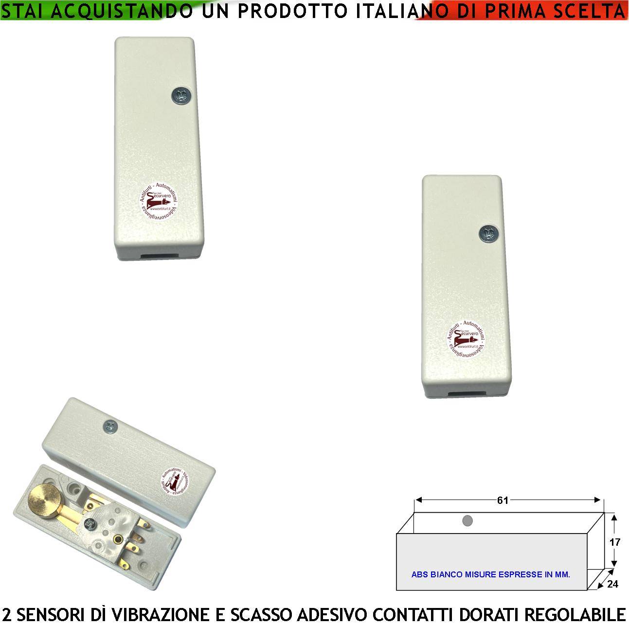 Sensore di Vibrazioni Continue 2 Pezzi Rileva lo Scasso Per Furto Via Filo su Inferriate Vetrate Regolazione del Marte-0