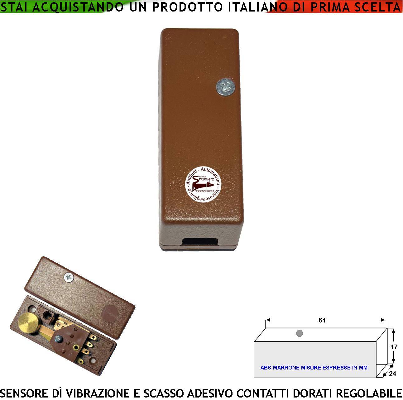 Rilevatore di Scasso Sensore di Vibrazioni Continue Per Antifurto a Filo Su Inferriate Porte Infissi Vetrate Martellet-0