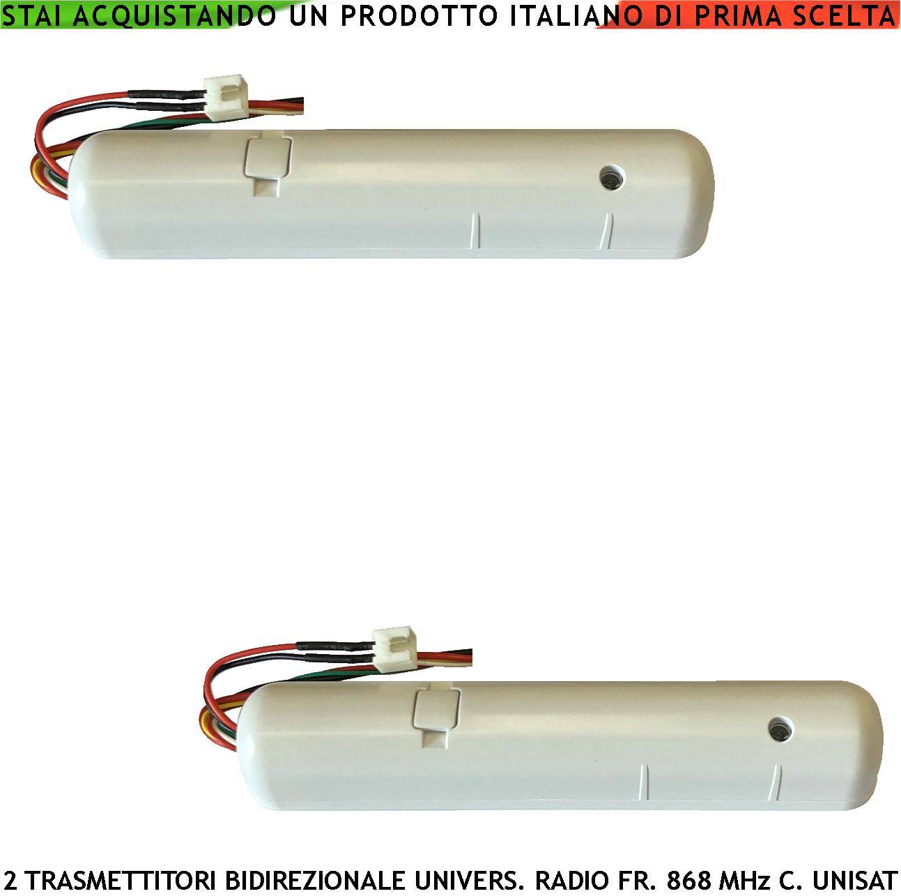 Trasmettitore Frequenza 868 MHz Bidirezionale 2 Pezzi Portata 300 Metri Codifica UNISAT Anticollisione Anti Jamming In-0