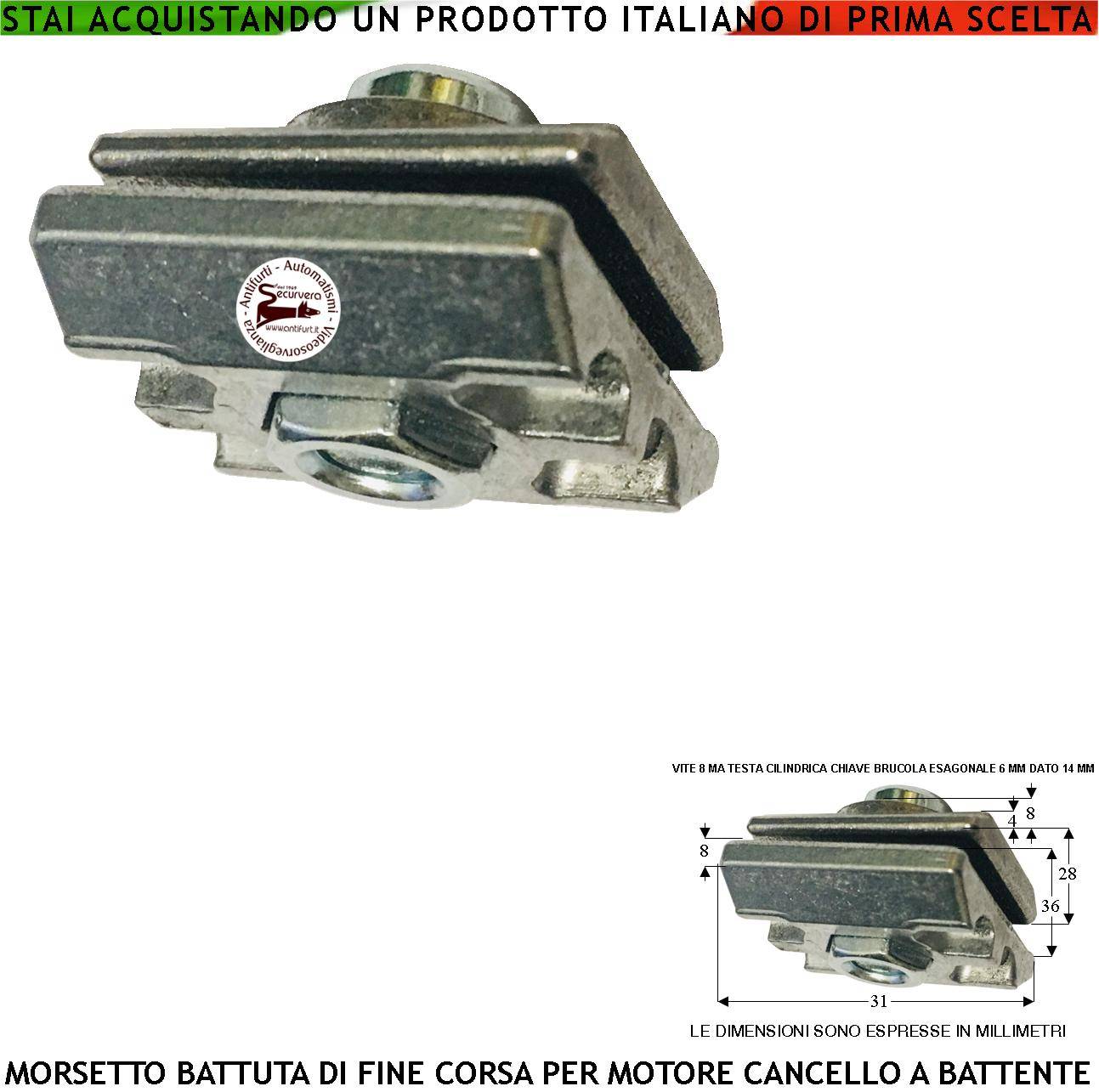 Gruppo Meccanico Dei Fine Corsa del Motore per Cancello a Battente Inserito Nella Guida Dello Stelo Anteriore Bloccato-0